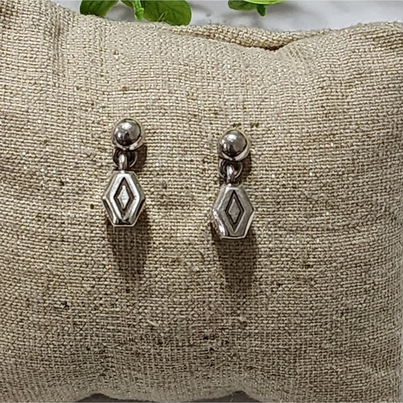 COPY - Brighton silver tone triangle drop post earrings - Picture 2 of 3